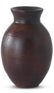 Dark Mango Wood Pot Bellied Vase