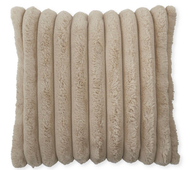 24 inch Tan Vegan Fur Pillow