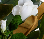 Magnolia & Gardenia Arrangment in Crystal Vase- 13"H