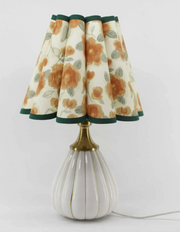 Scalloped Orange Floral Ivory Mini Lamp