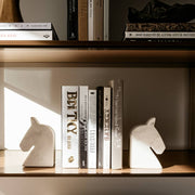S/2- White Marble Horse Head Bookends