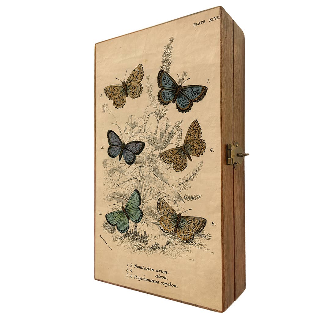 Vintage Butterfly Decorative Solid Wood Trinket Boxes