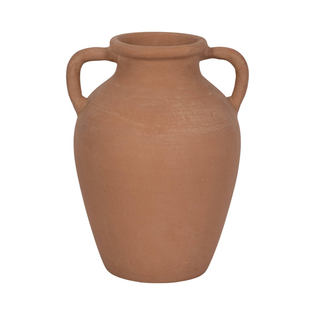 Brown Ceramic With Handles Decorative Vase