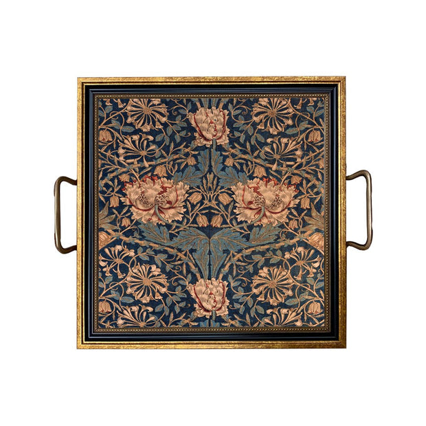 William Morris Honeysuckle Decorative Tray with Brass Handle