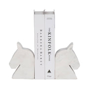 S/2- White Marble Horse Head Bookends