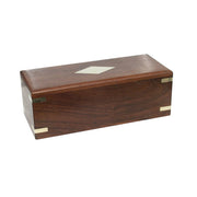 7-1/4" Wood  Box with Brass Diamond Inlay