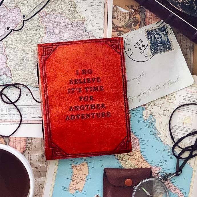 Another Adventure Quote Leather Journal - 8x6