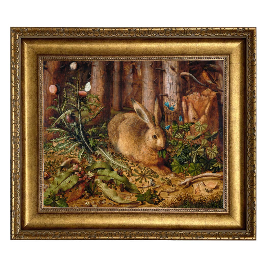 Rabbit in Forest Oil Painting Print on Canvas