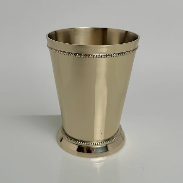 White Gold Brass Mint Julep Cup
