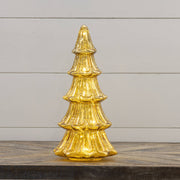15" LIGHTED GOLD GLASS TREE