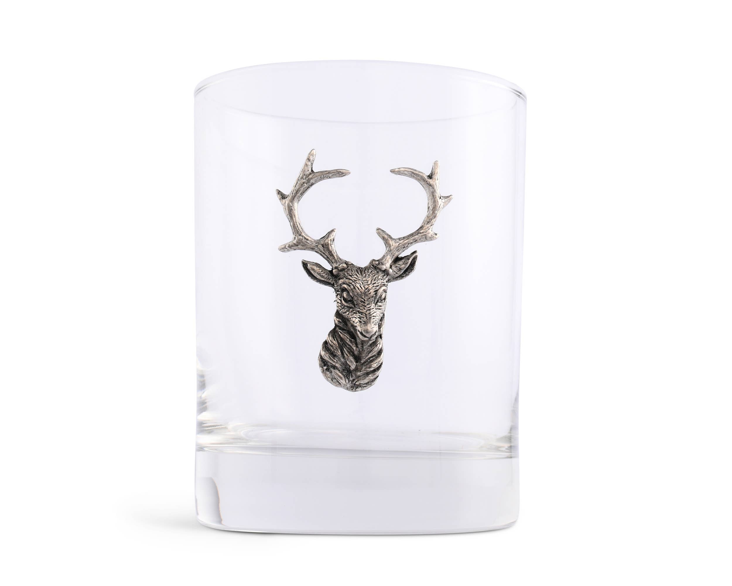 Elk Head Double Old Fashion Bar Glass