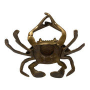 6" Antiqued Brass Blue Crab Paperweight