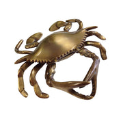 6" Antiqued Brass Blue Crab Paperweight