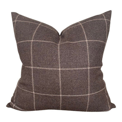 18" x 18" Bancroft Wool Plaid in Sable Pillow