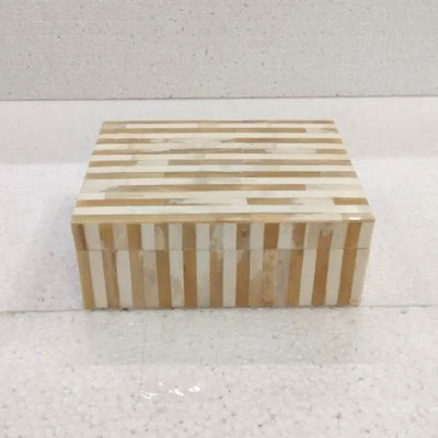 Bone Striped Decorative Box