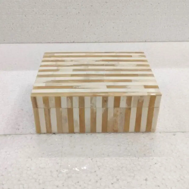 Bone Striped Decorative Box