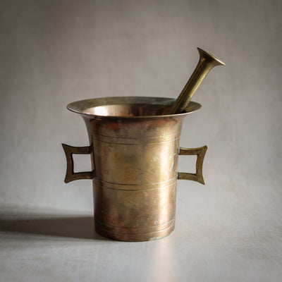 Early 20th Century Brass Apothecary Mortar and Pestle