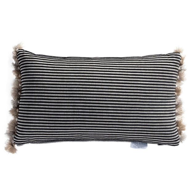 Textured Stripe Midnight Tassel - Indoor Pillow