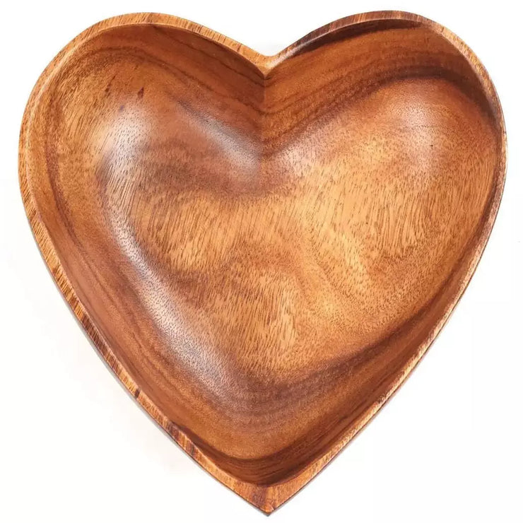 Acacia Wood Heart Bowl - Assorted Sizes