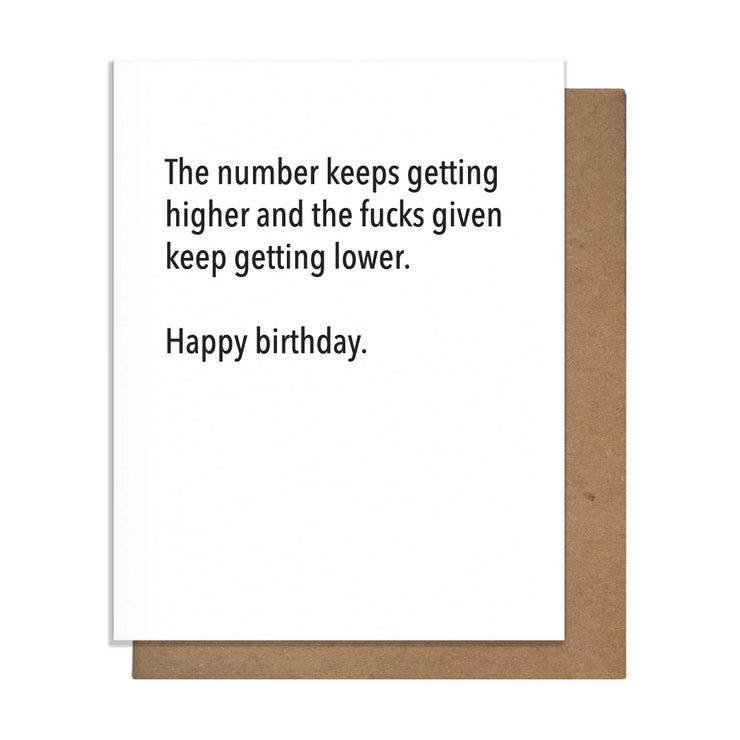 Higher Number- Birthday Card