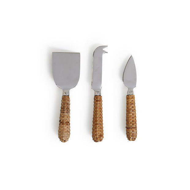 S/3 - Wicker Weave Cheese Knives