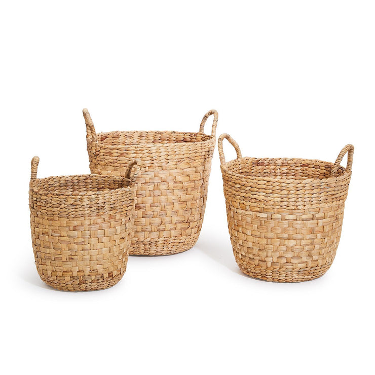 Natural Flat Weave Hand-Crafted Basket