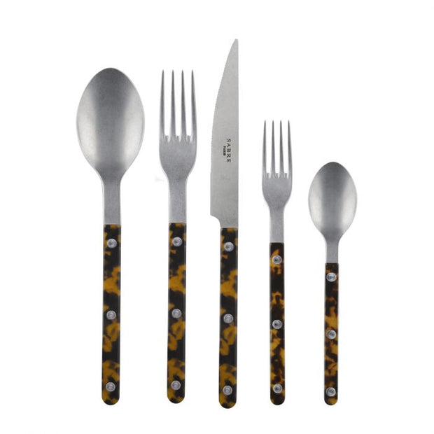 5 Pieces set Bistrot vintage tortoise, Faux Tortoise