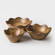 Scalloped Wooden Bowl - Small