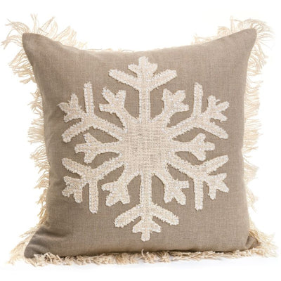 Livy Snowflake Pillow w/ Shimmer Fringe