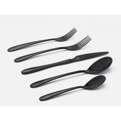 Set/5- Alba Black Flatware