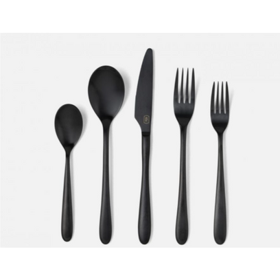 Set/5- Alba Black Flatware