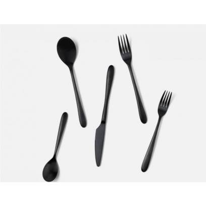 Set/5- Alba Black Flatware