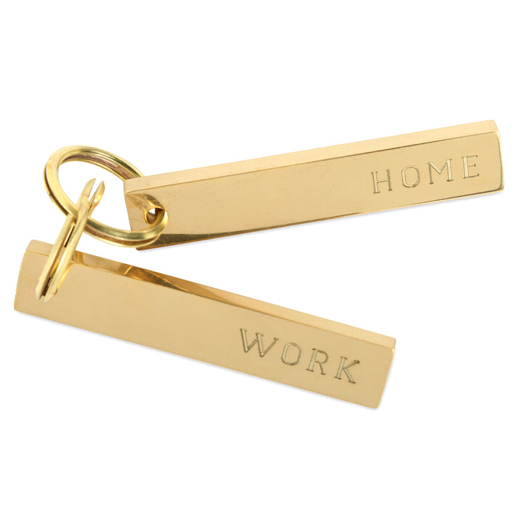 Brass Home/Work Key Chain Pair