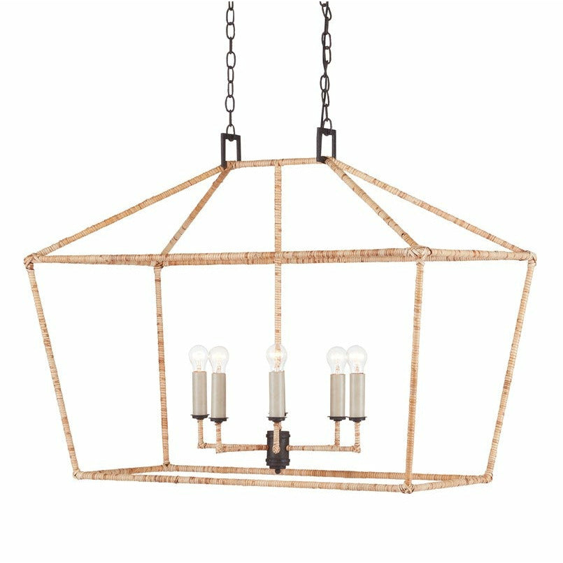 Denison Rattan Rectangular Lantern