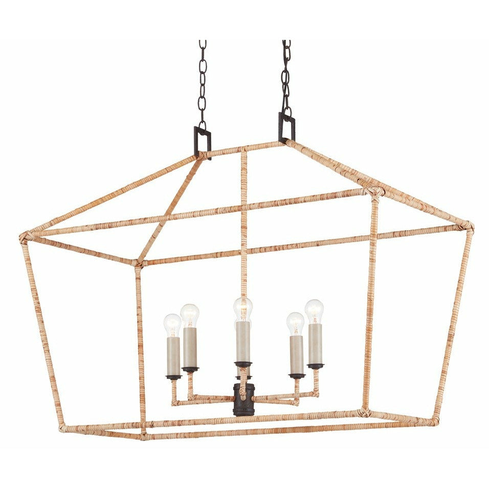 Denison Rattan Rectangular Lantern