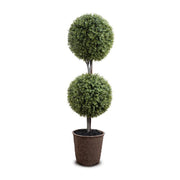 15" Boxwood Double Ball Topiary, 54"H