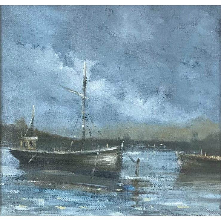 Ships At Twilight Painting