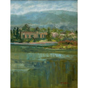 Lakehouse Vintage Impressionist Oil Painting