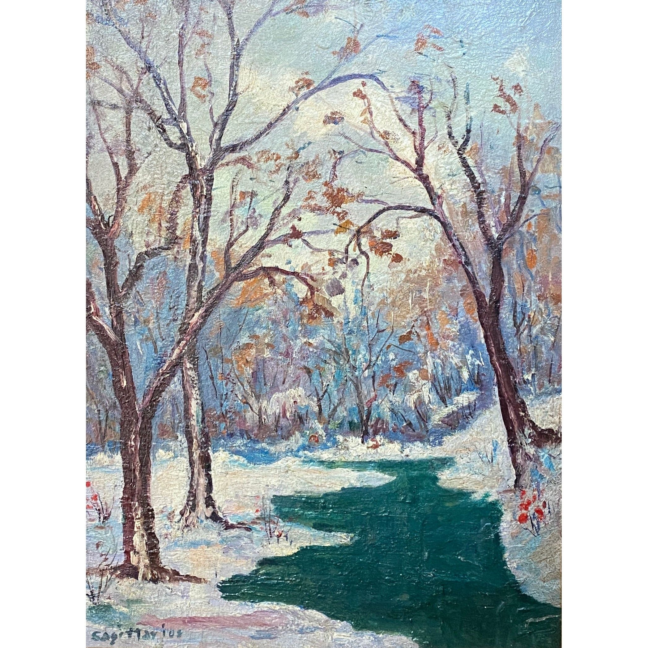 Vintage Impressionist Landscape Painting