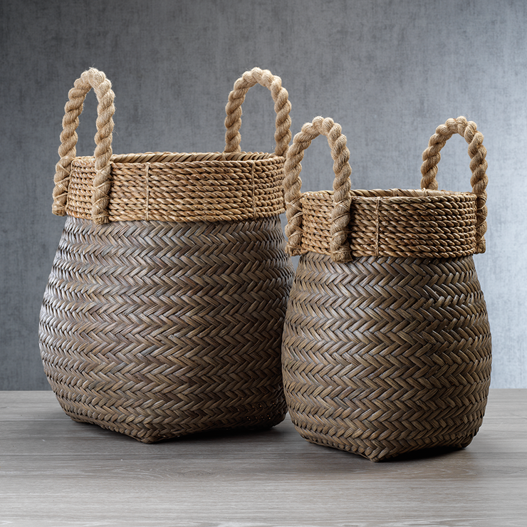 Isola Rattan Basket with Jute Rope Handle - Small