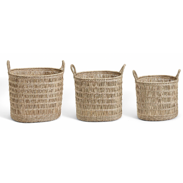 Jolene Seagrass Baskets Oval - Set of Three