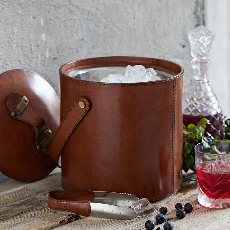 Leather Ice Bucket Park and Oak Collected