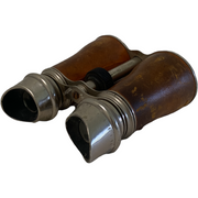 Vintage French Leather Wrapped Binoculars