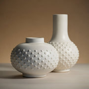 San Miguel Earthenware Vase - White - Short