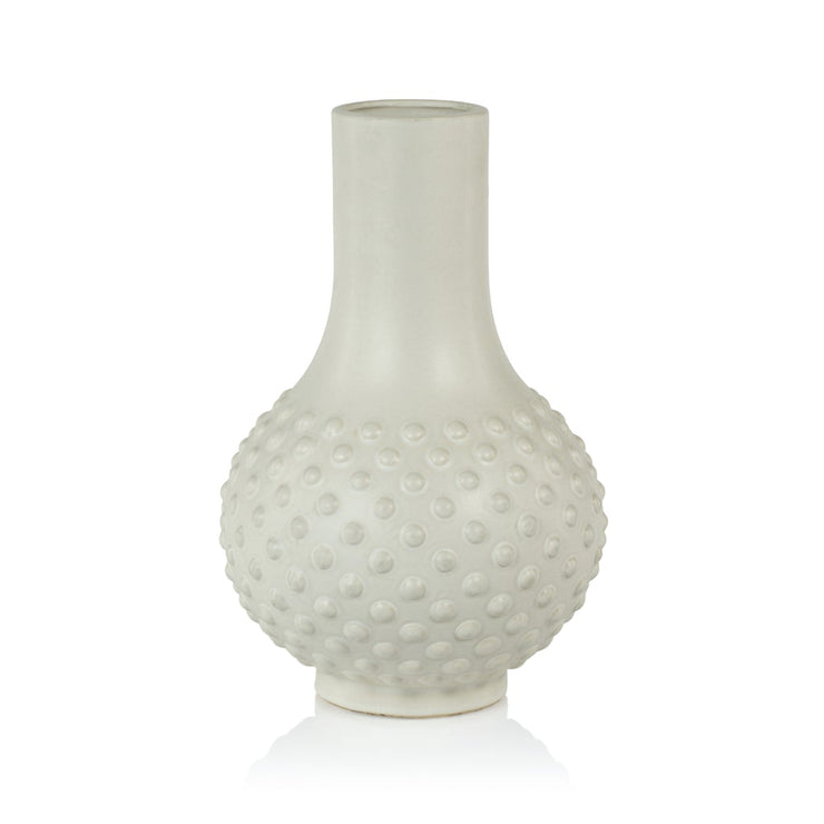 San Miguel Earthenware Vase - White - Tall