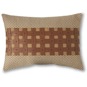 Vegan Leather & Jute Check Pillow