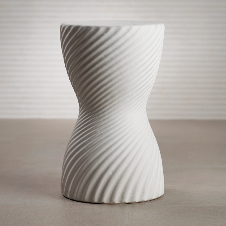 Twisted Ribbed Earthenware Stool