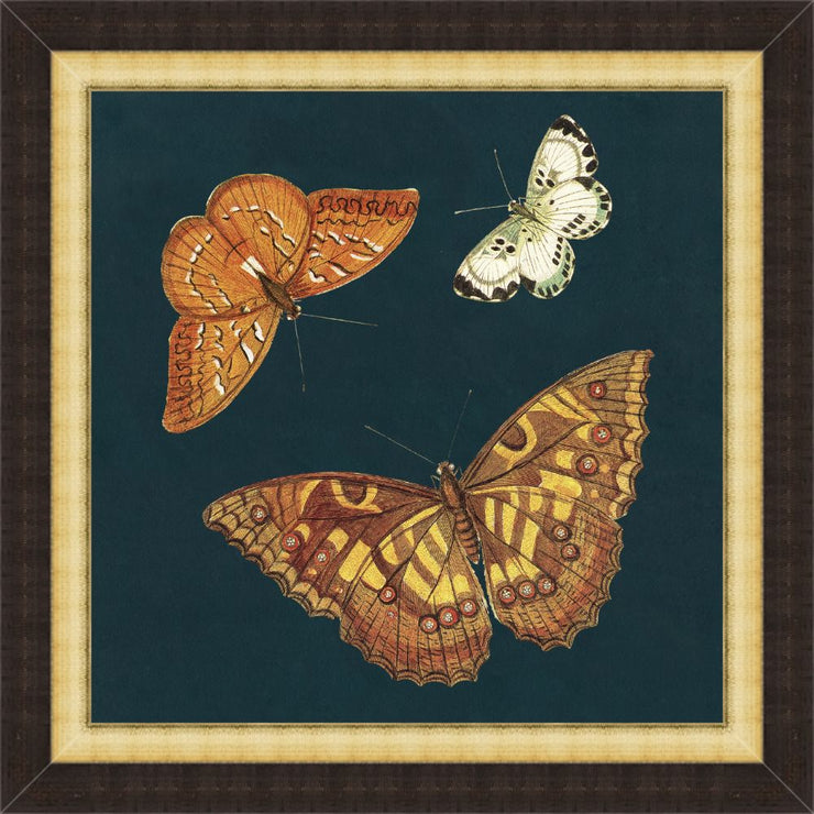 Deep Teal Butterflies 1- (9"W x 9"H)