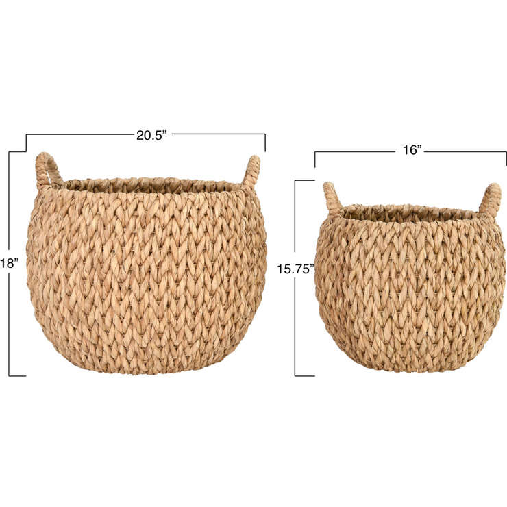 S/2- Aliyah Woven Baskets with Handles