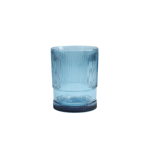 S/4 - Blue Iced Beverage Glass